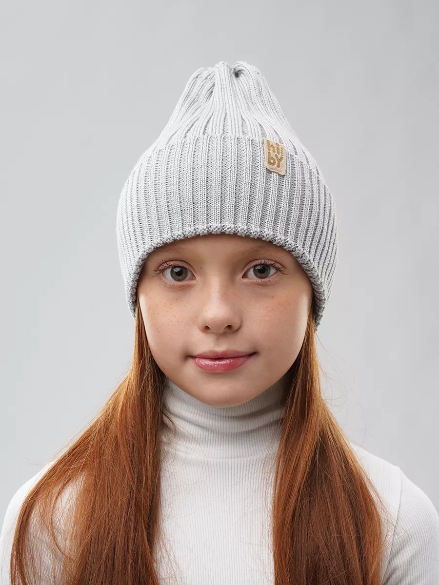 Шапка вязаная серая