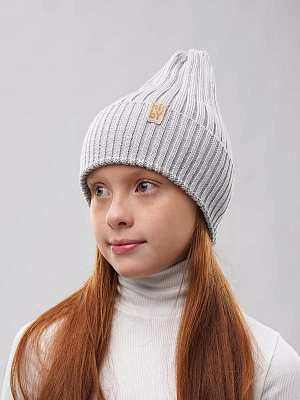 Шапка вязаная серая